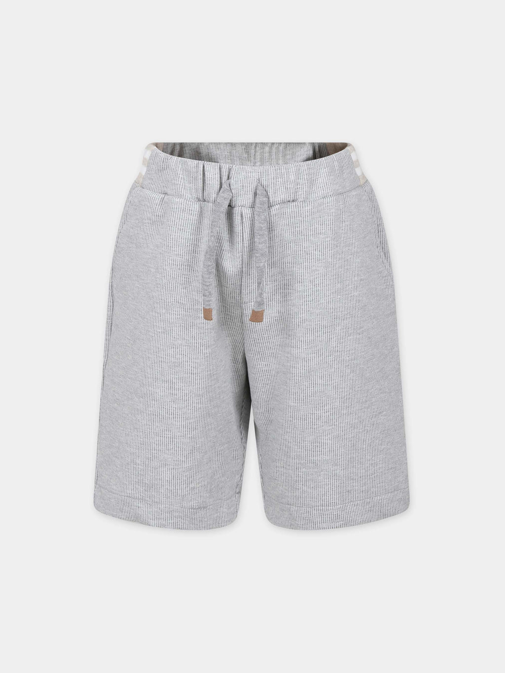 Short gris pour garçon avec logo